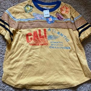 NWT Free People embroidered varsity tee